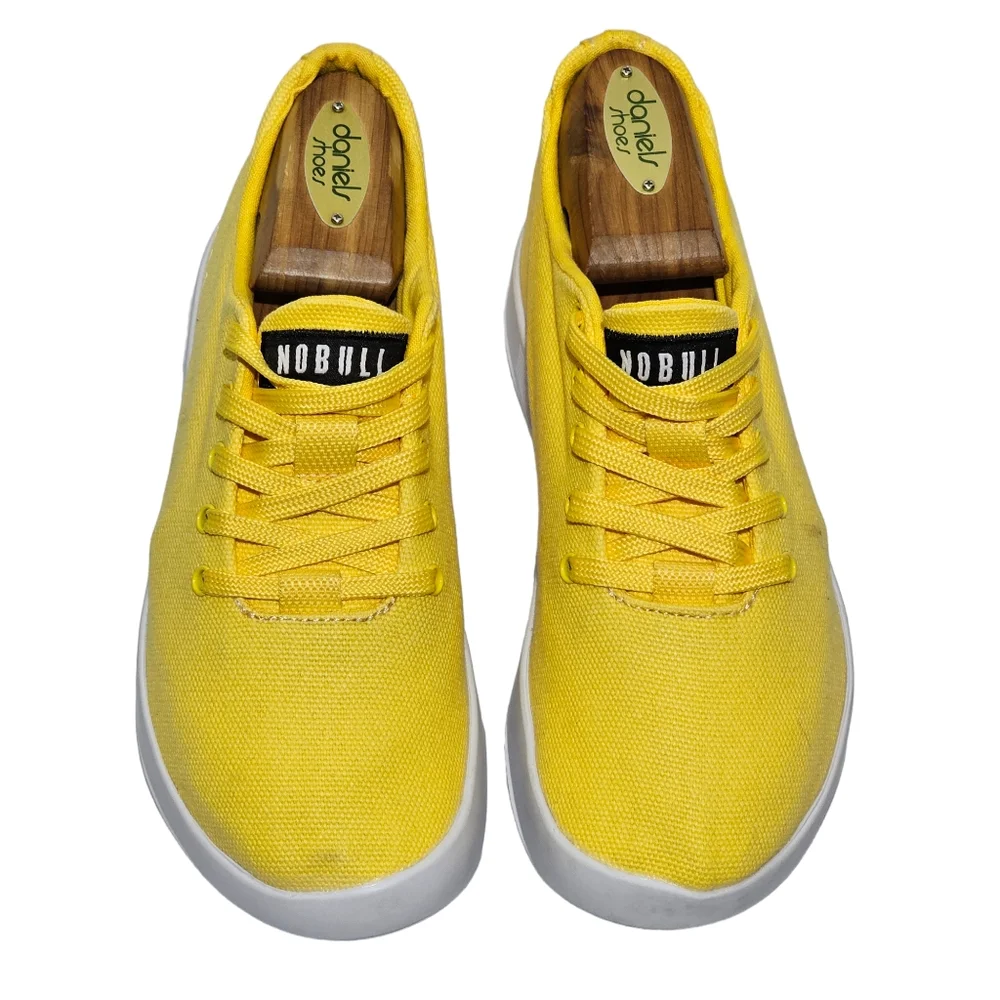 NOBULL Women’s Size 6 Canvas Trainer Sneaker Yellow Lifting Gym - Picture 3 of 13